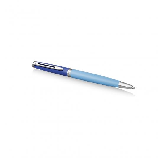 WATERMAN GRADUATE Stylo Plume Chromé + 1 Cartouche Longue Encre Bleue