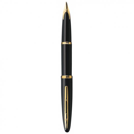 WATERMAN Carène Stylo bille, Noir brillant, recharge bleue pointe moyenne,  Coffret cadeau