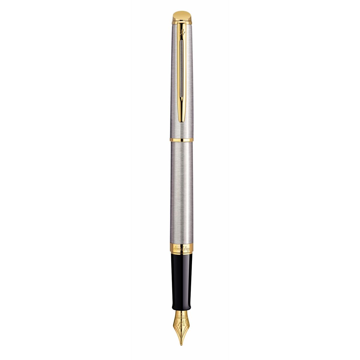 Waterman Hémisphère Stylo Plume Laqué Gris Métallique Et Bleu - Plume Moyenne - Écrin Cadeau